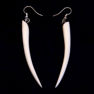 Bone earrings Tusks