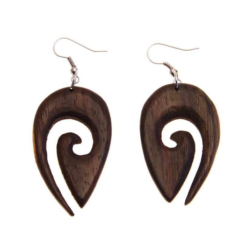 Wooden earrings Indonesia