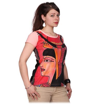 Women's ethno t-shirt with short sleeves Mirror Cleopatra Pink Thailand