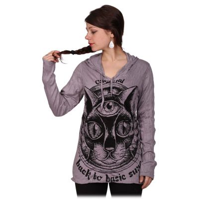 Women's hooded t-shirt Sure Cat's Insight Grey | S, L