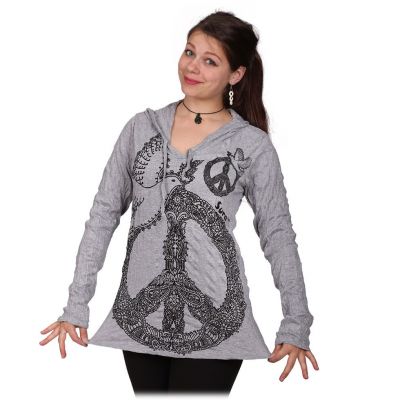 Women's hooded t-shirt Sure Dove of Peace Grey | S, M, L, XL