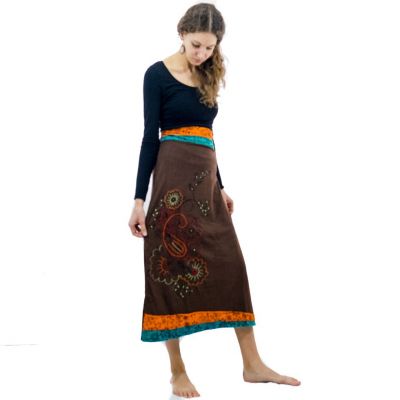 Long embroidered ethno skirt Bhamini Hutan