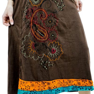 Long embroidered ethno skirt Bhamini Hutan