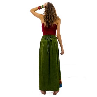 Long embroidered ethno skirt Ipsa Hijau