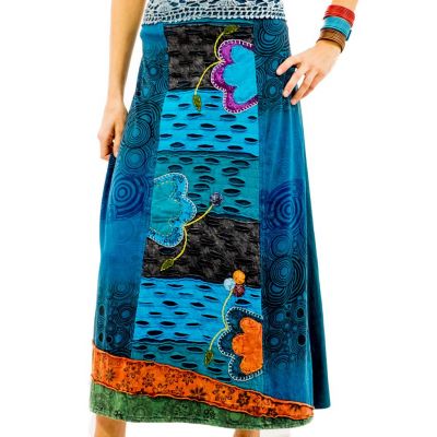 Long embroidered ethno skirt Ipsa Pirus