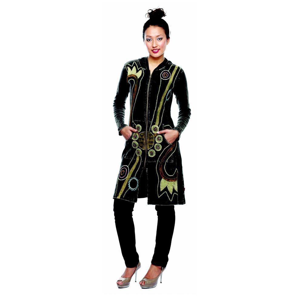 Long ethno coat Sadhika Hitam Nepal