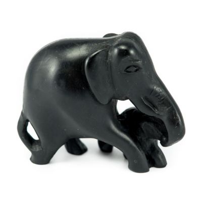 Resin statuette Elephant mother with her baby