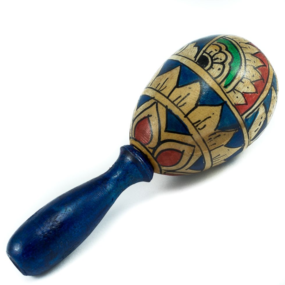 Egg shaker with a handle - blue
