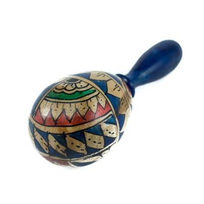 Egg shaker with a handle - blue