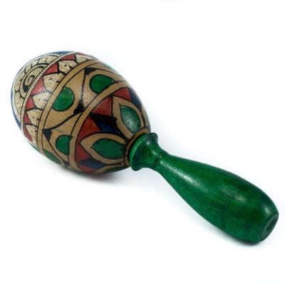 Egg shaker with a handle - green