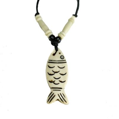 Bone Pendant Fish with outline
