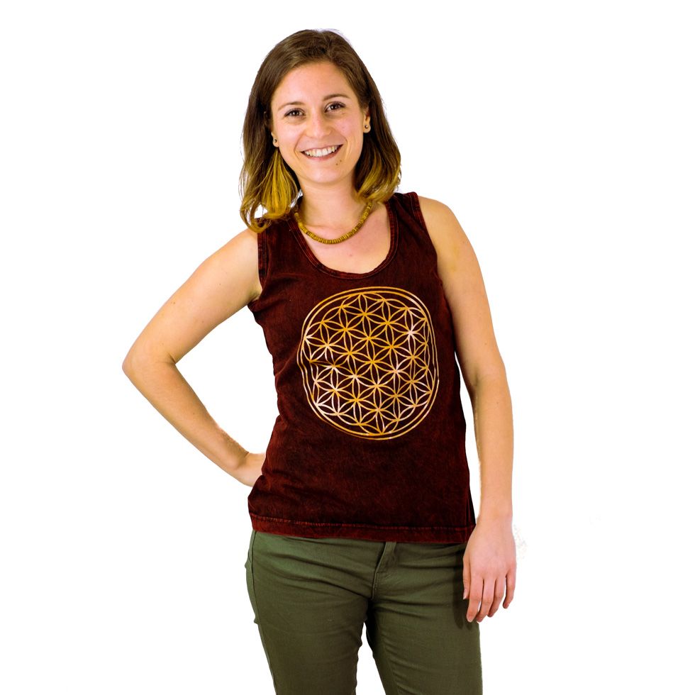 Women's tank top Flower of Life Red