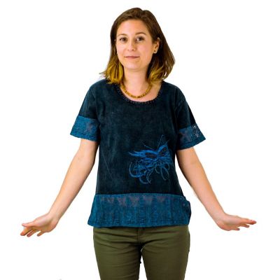 Women's ethnic t-shirt with short sleeves Sudha Pirus Nepal