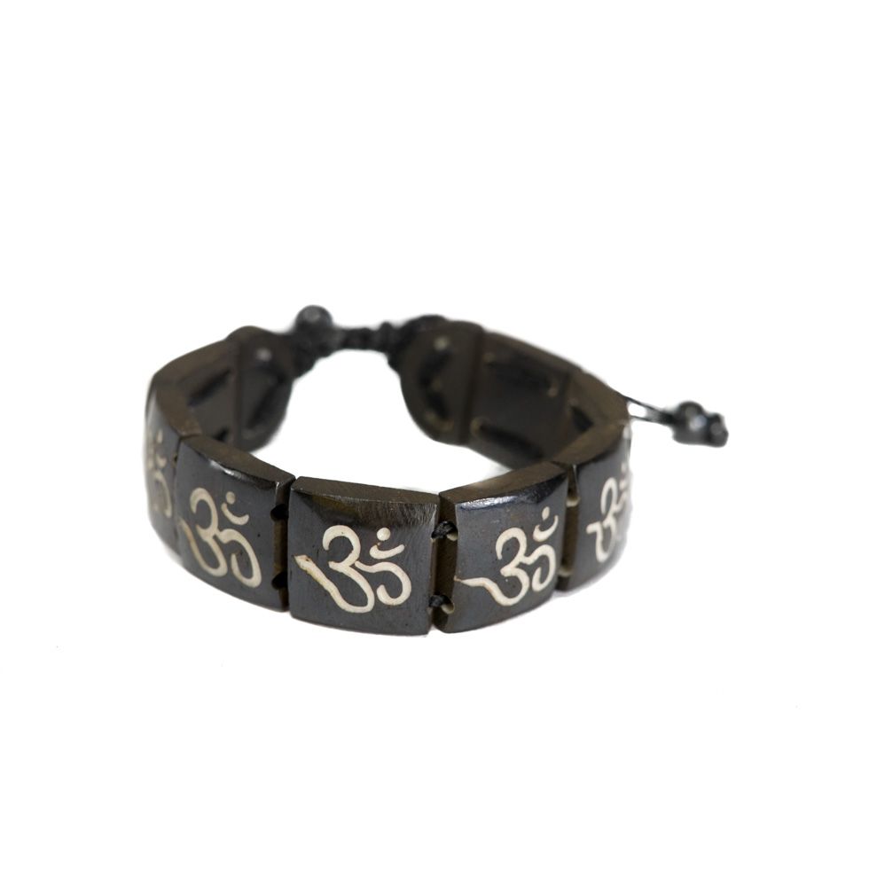 Bone bracelet Om - square