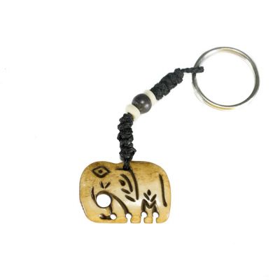 Bone key chain Elephant