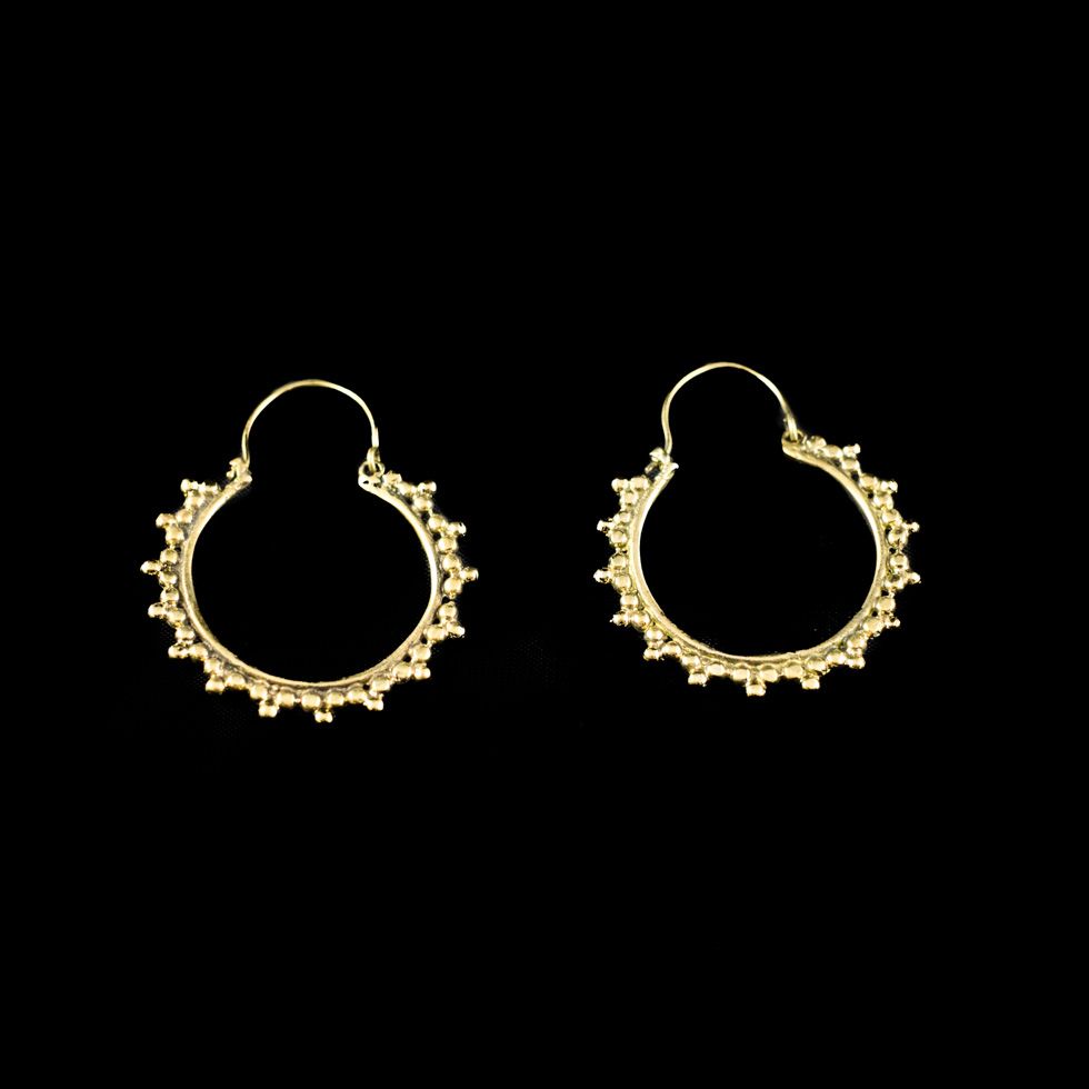 Brass earrings Chandra India