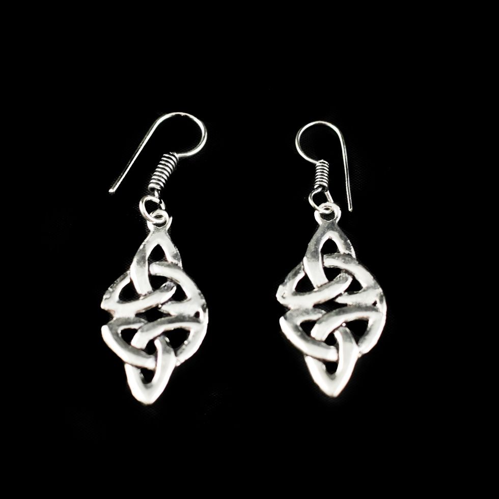 German silver earrings Celtic Knot India