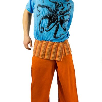Wrap trousers - Fisherman's Trousers - orange Nepal