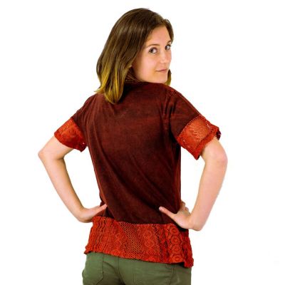 Women's ethnic t-shirt with short sleeves Sudha Mawar Nepal