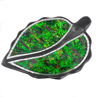 Decorative bowl Berkilau Green Leaf