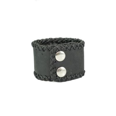 Leather bracelet Menjahit Black