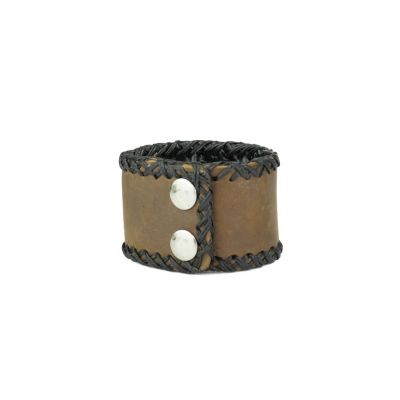Leather bracelet Menjahit Brown