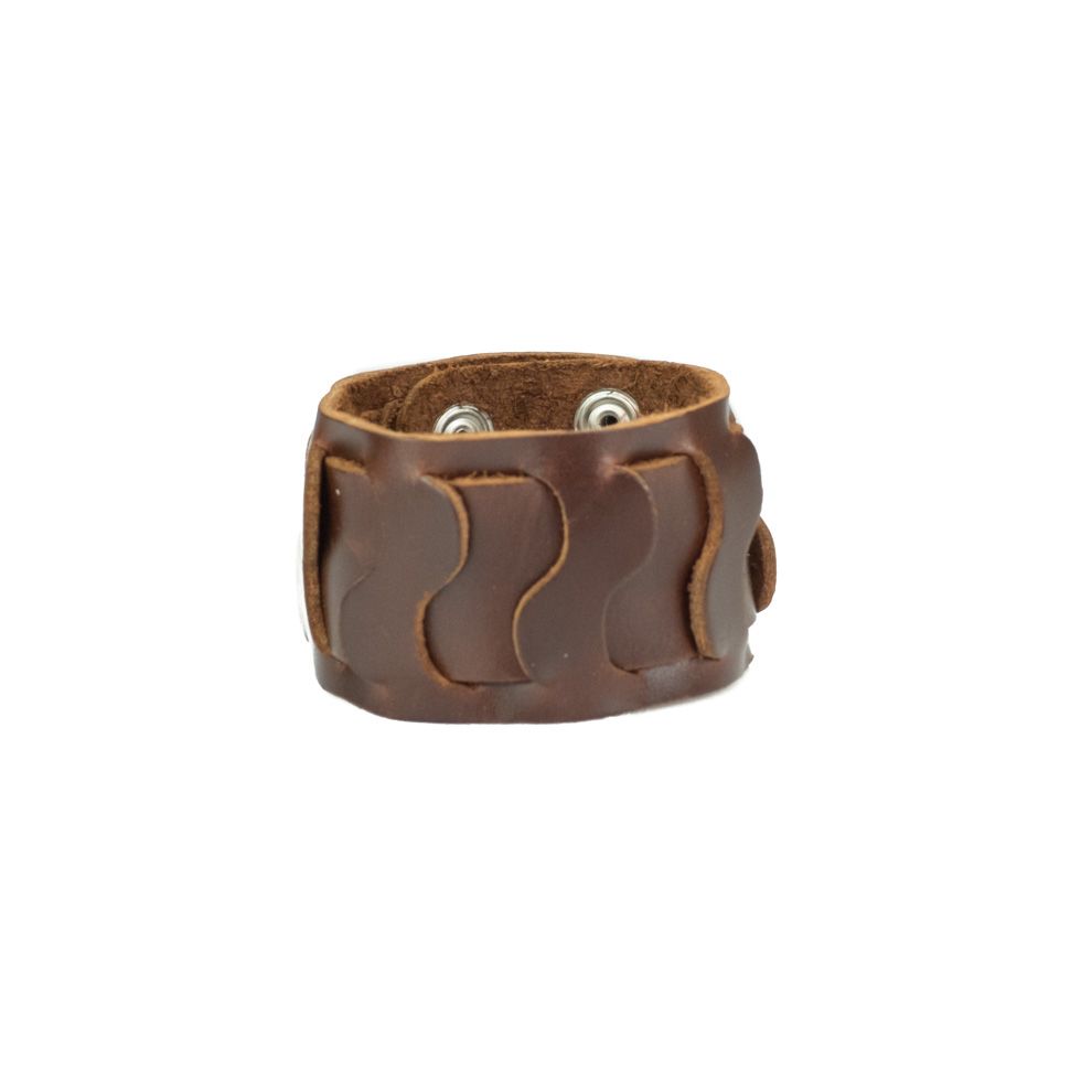 Leather bracelet Ombak Brown