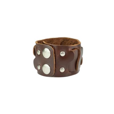 Leather bracelet Ombak Brown