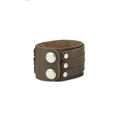 Leather bracelet Tiga Garis Brown
