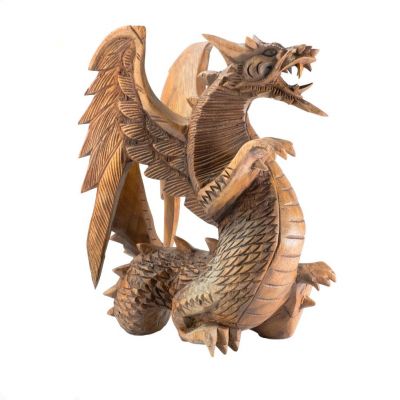 Carved wooden statue Dragon | Height 20 cm, Height 30 cm