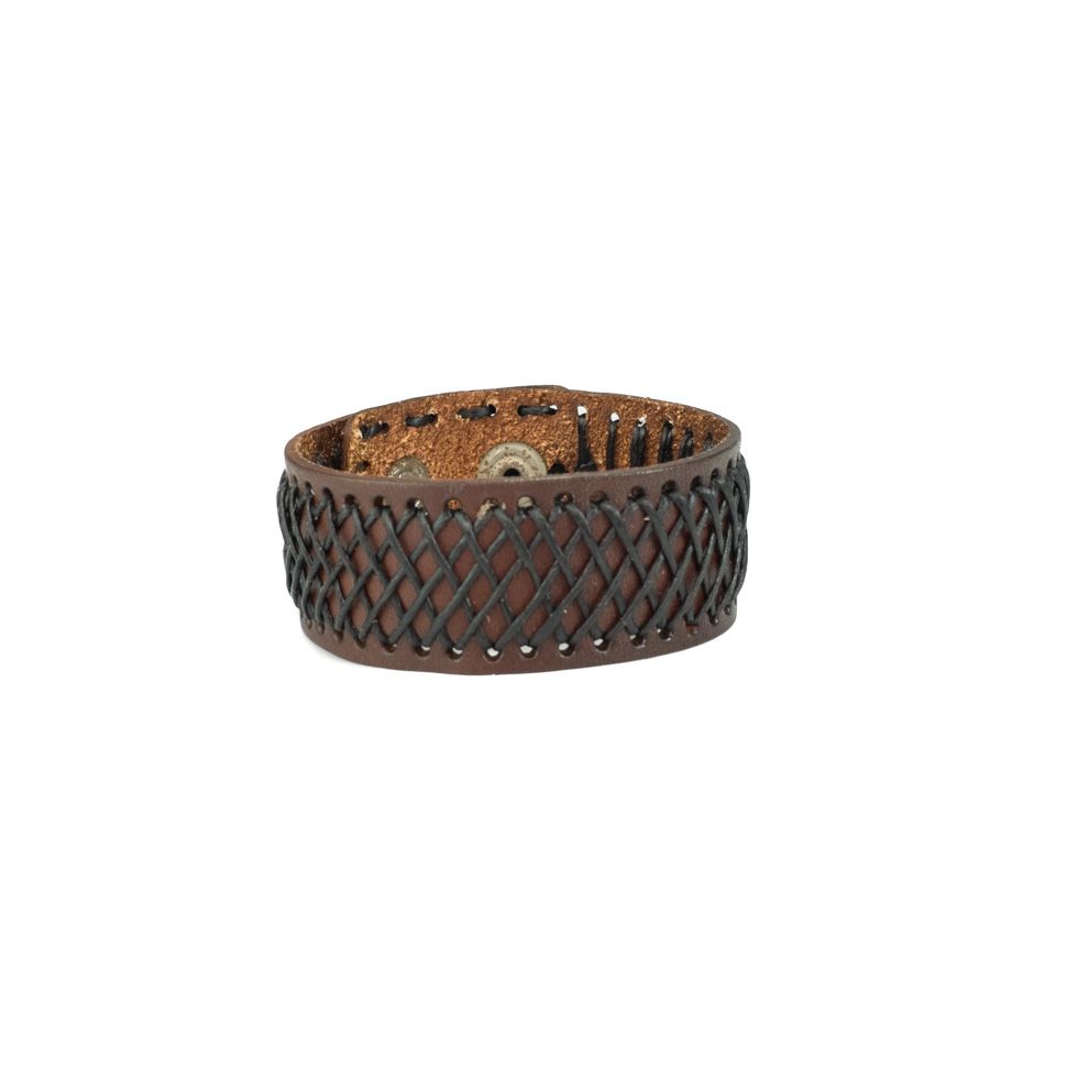 Leather bracelet Jaringan Brown