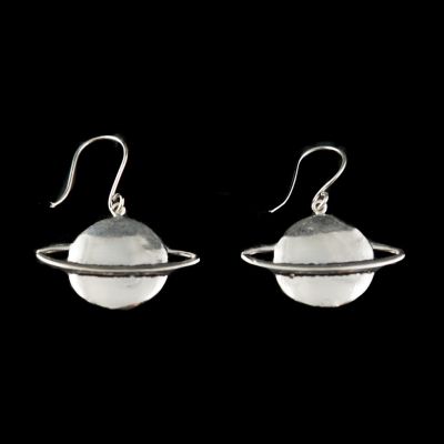 German silver earrings Saturn