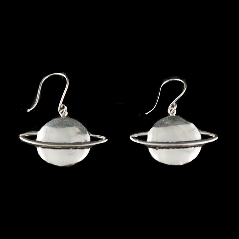 German silver earrings Saturn India