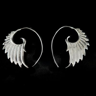German silver earrings Wings