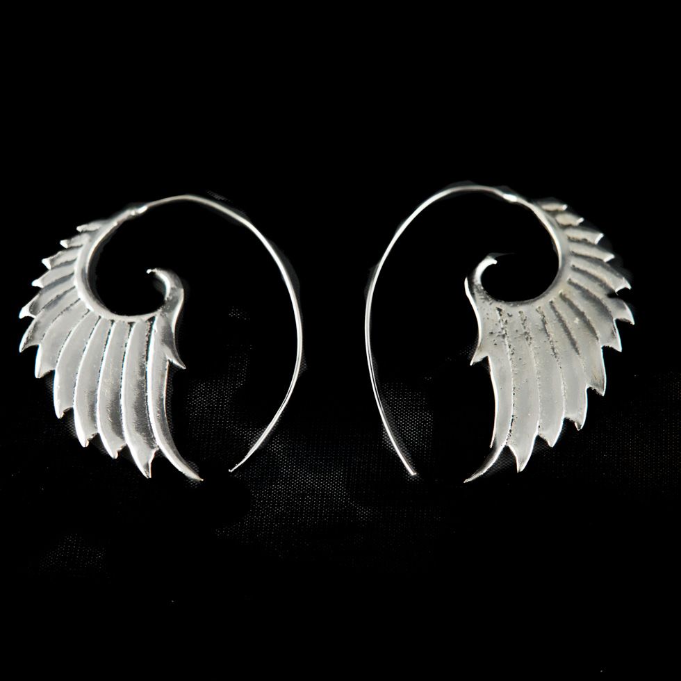 German silver earrings Wings India
