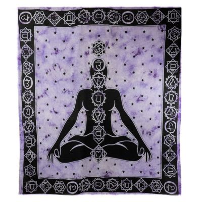 Cotton bed cover Harmonization of chakras - purple