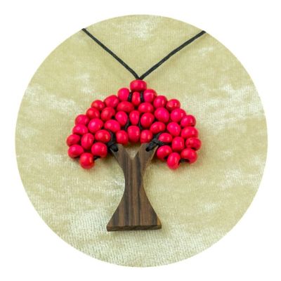 Wooden Pendant Tree - pink | small