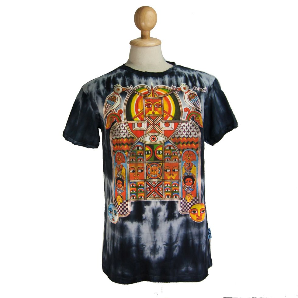Men's tie-dye t-shirt Sure Aztec Day&Night Black Thailand