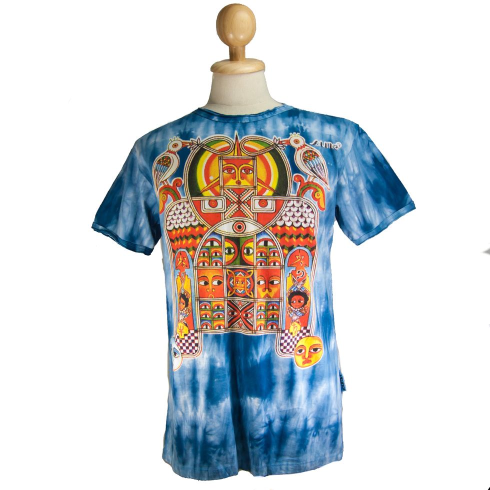 Men's tie-dye t-shirt Sure Aztec Day&Night Blue Thailand