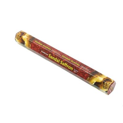 Incense Darshan Sandal Saffron | Packet 20 sticks, Box of 6 packets for the price of 5