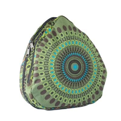 Cotton backpack with mandalas Mandala Green Nepal
