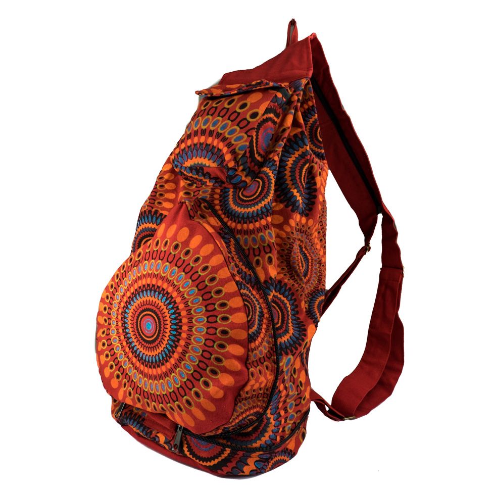 Cotton backpack with mandalas Mandala Red Nepal