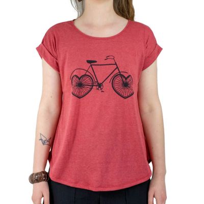 Women's t-shirt with short sleeves Darika Love Bike Red Thailand