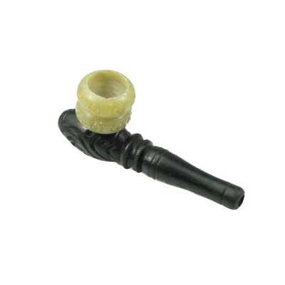 Combined, carved smoking pipe