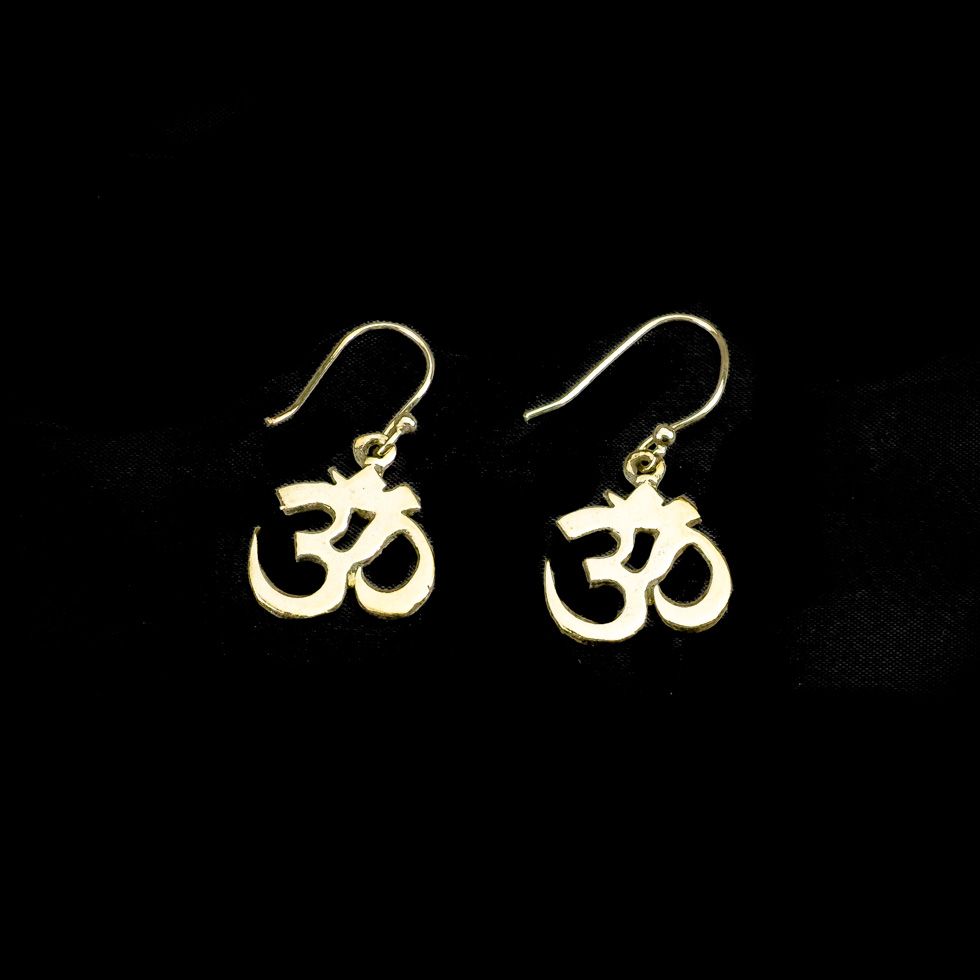 Brass earrings Om India