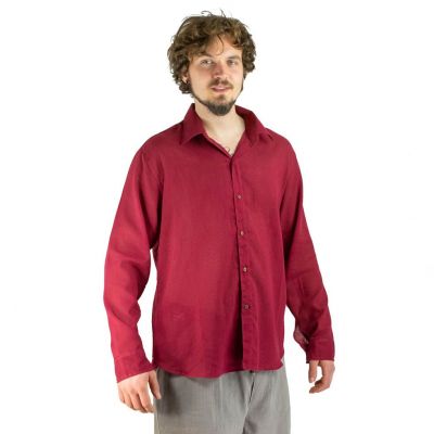 Men's shirt with long sleeves Tombol Burgundy Thailand