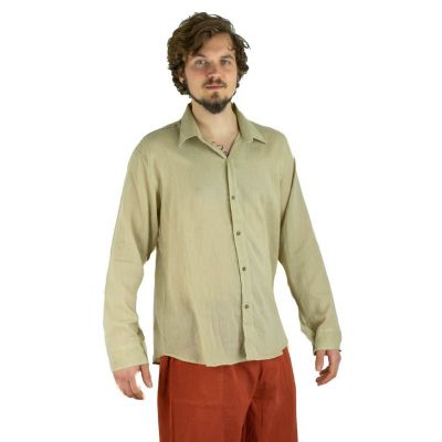 Men's shirt with long sleeves Tombol Light Brown Thailand