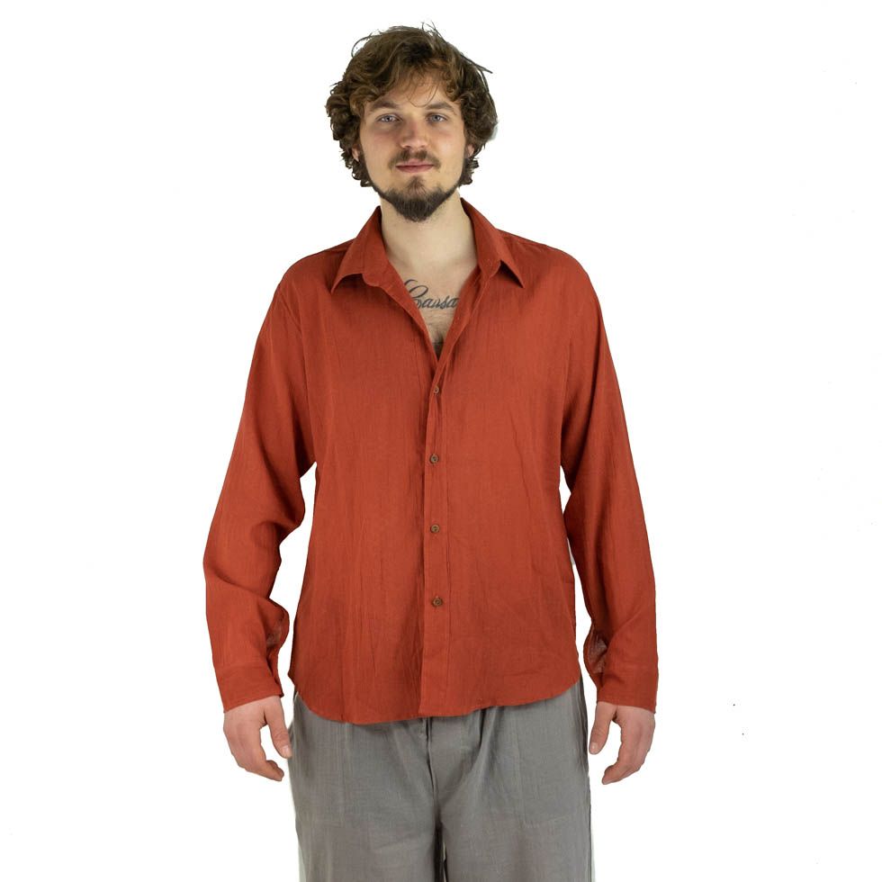 Men's shirt with long sleeves Tombol Orange Thailand