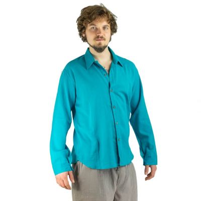Men's shirt with long sleeves Tombol Turquoise Thailand