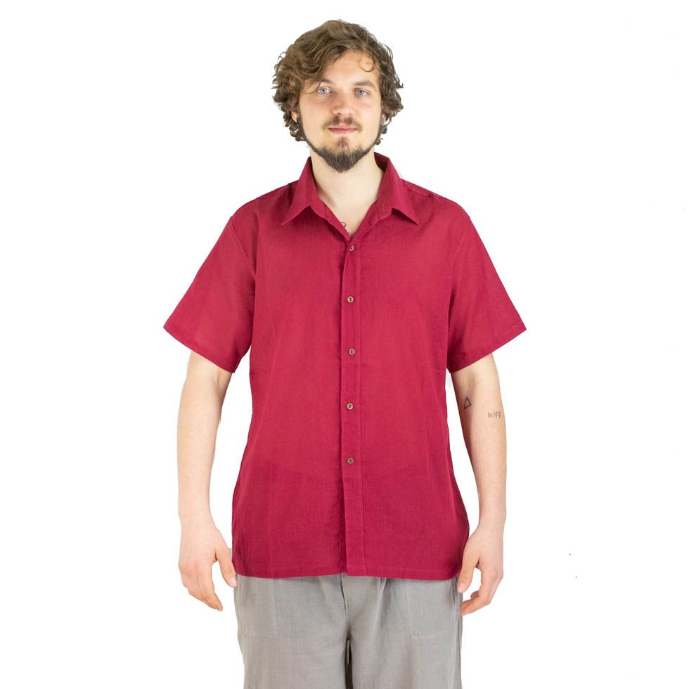 Men's shirt with short sleeves Jujur Burgundy Thailand